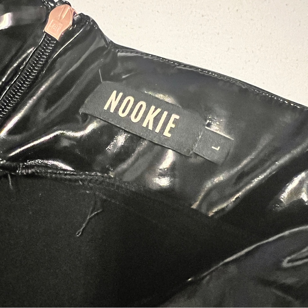 Nookie Viktoria Black Pants Shinny Skinny Sexy Size Large - Picture 4 of 8